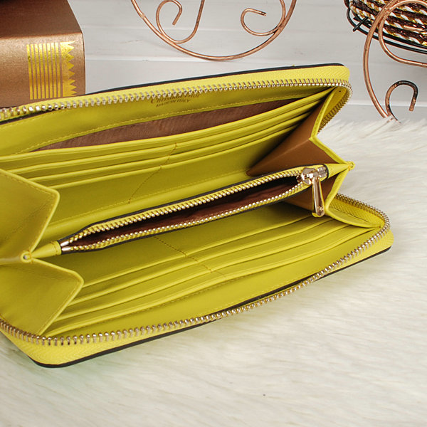 dior zippy wallet calfskin 118 yellow&green - Click Image to Close